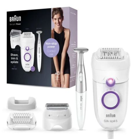modyhan Braun Silk epil 5 SE5-825 Wet & Dry epilator with Bikini Styler – Purple