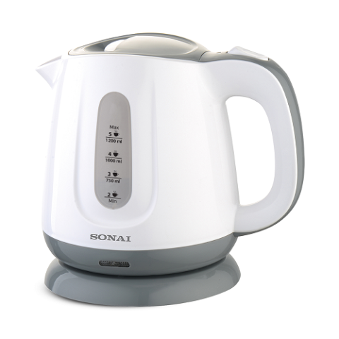 Sonai Kettle Plastic Mar-2200 1100 Watt 1,2 Liter - White