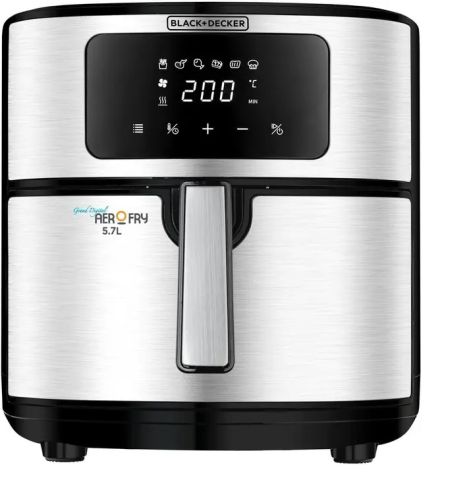 Modyhan Black + Decker AF7257-B5 Aerofry Digital Air Fryer 1500 Watt - Black 