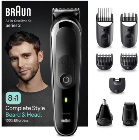 Modyhan Braun MGK3440 8-in-1 Beard and Hair Styling Kit - Gray