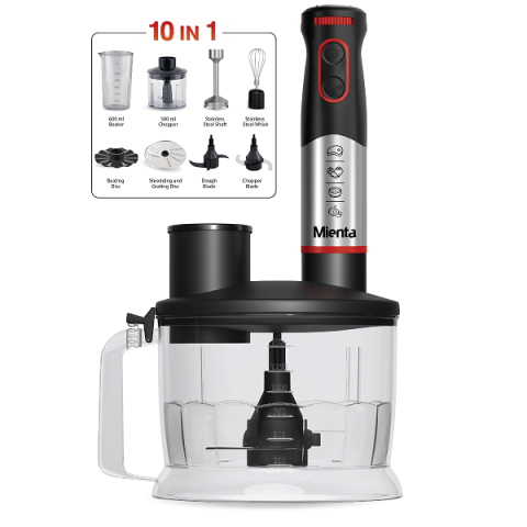 Mienta HB111238A Essentials pro 10x1 hand blender 1000 Watt - Black
